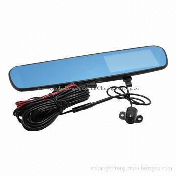 2014 Private Model Rear-view Mirror Camera/DVR with Dual Lens, 140 Degrees, 50/60Hz